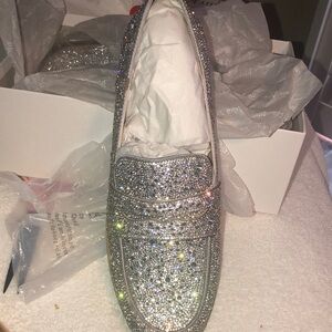 Betsey Johnson Silver Flats Elegant Loafers 11m